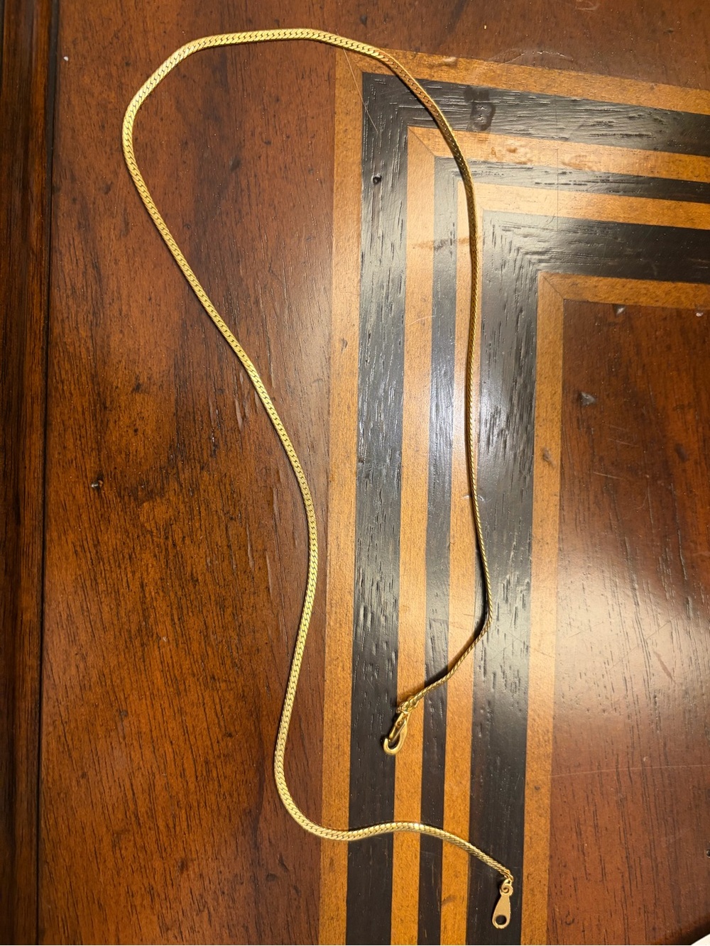Gold-Tone Women's Herringbone Necklace - Elegant Everyday Chain
